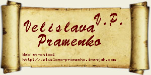 Velislava Pramenko vizit kartica